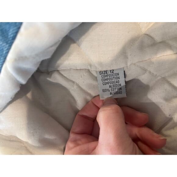 Vtg 90s Looney Tunes Warner Bros. Embroidered Denim Varsity Jacket Youth 12 - Picture 10 of 10